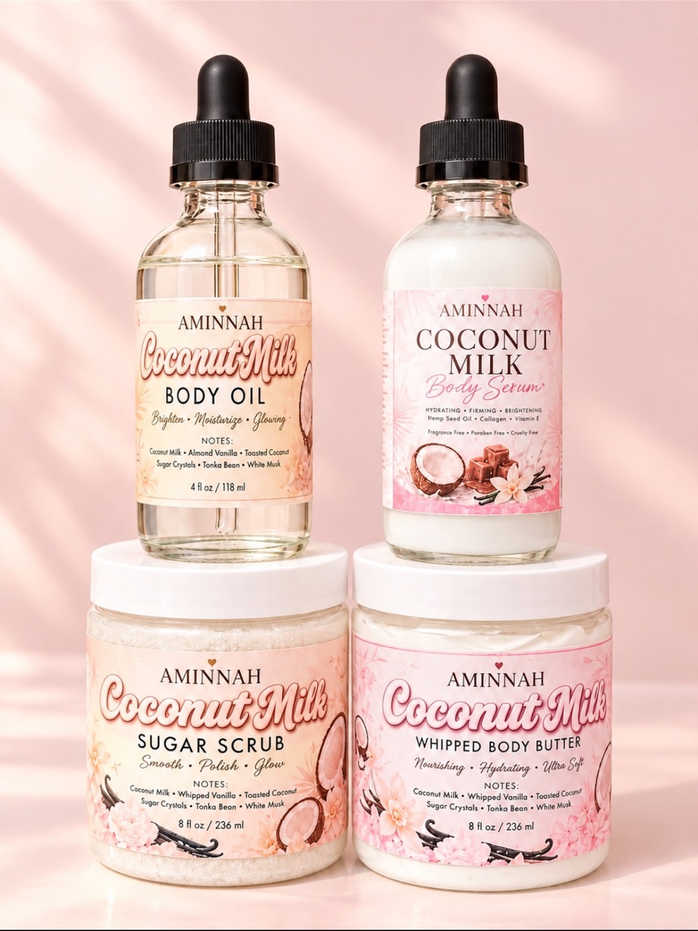 AMINNAH Coconut Milk Bath & Body Care Bundle-Limited Edition